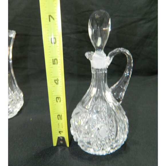 Cut Crystal Vanity Set: Decanter Vase Stopper & Wedgewood Lidded Trinket Box - Picture 5 of 16